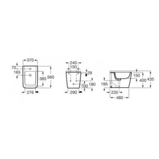 Bidet stojící Roca Inspira Square bílá- sanitbuy.pl