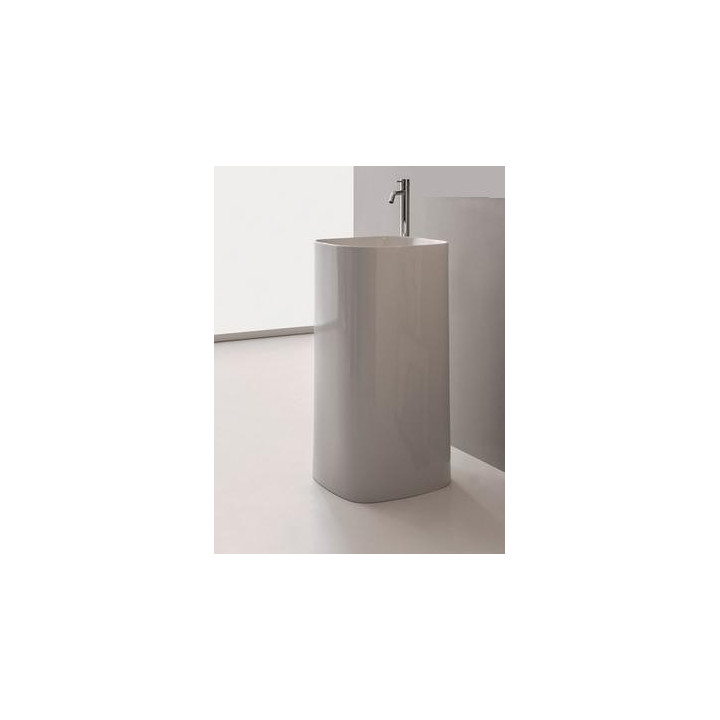 Umyvadlo nástěnná Scarabeo Moon 90x45cm bílá bez přepadu, s otvorem na baterie - sanitbuy.pl