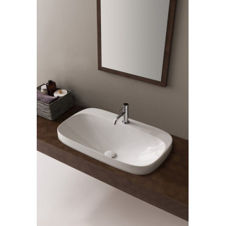 Zápustné umyvadlo Scarabeo Moon 42x42cm bílá bez přepadu, s otvorem pro baterii- sanitbuy.pl