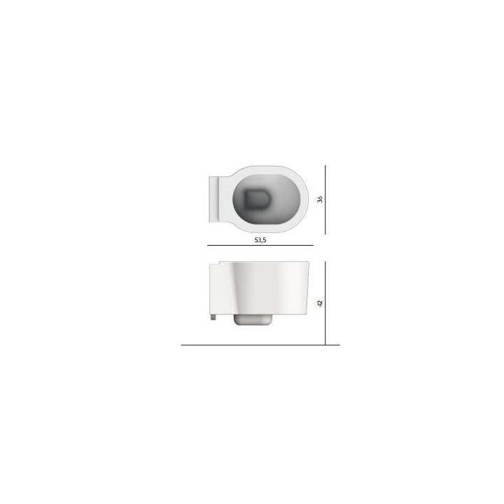 Mísa WC závěsná Scarabeo Bucket 53,5x36x29,5 cm, bílá- sanitbuy.pl