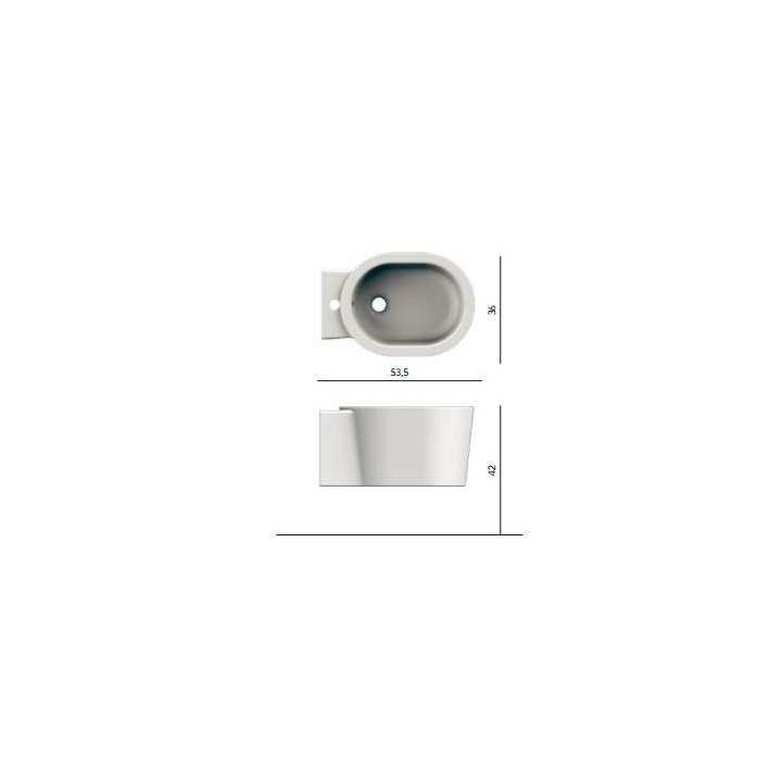 Mísa WC závěsná Scarabeo Bucket CLEAN FLUSH 53,5x36cm, bílá- sanitbuy.pl