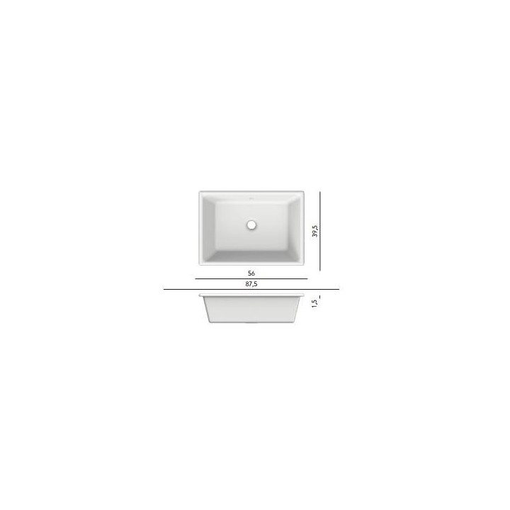 Zápustné umyvadlo Scarabeo Gaia-Tech-Miky 56x39,5 cm, z přepadem, bez otvoru na baterie, bílá- sanitbuy.pl