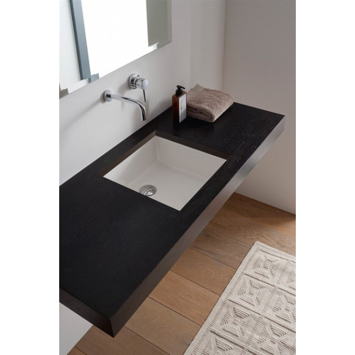 Umyvadlo pod desku Scarabeo Gaia-Tech-Miky 54,5x36 cm, z přepadem, bez otvoru na baterie, bílá- sanitbuy.pl