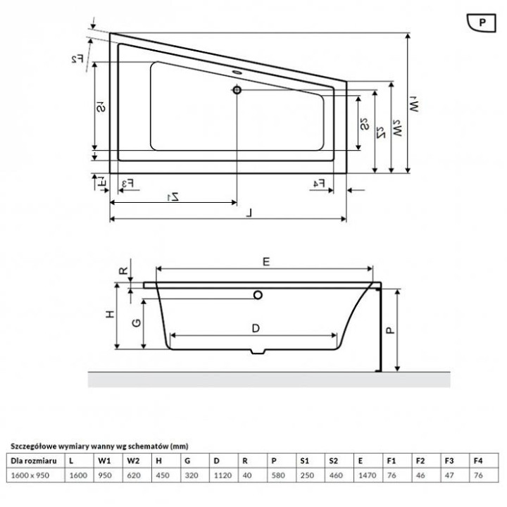 Vana Excellent M-Sfera Slim rohová 160x95 cm akrylová levá, bílá- sanitbuy.pl