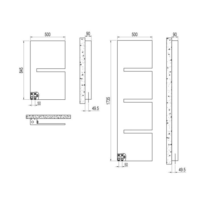 Radiátor Irsap Dedalo 90x49,8 cm - barva řady Special- sanitbuy.pl