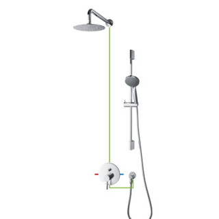 Sprchový set na stěnu Omnires Y, termostatický chrom- sanitbuy.pl