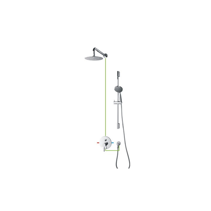 Sprchový set na stěnu Omnires Y, termostatický chrom- sanitbuy.pl