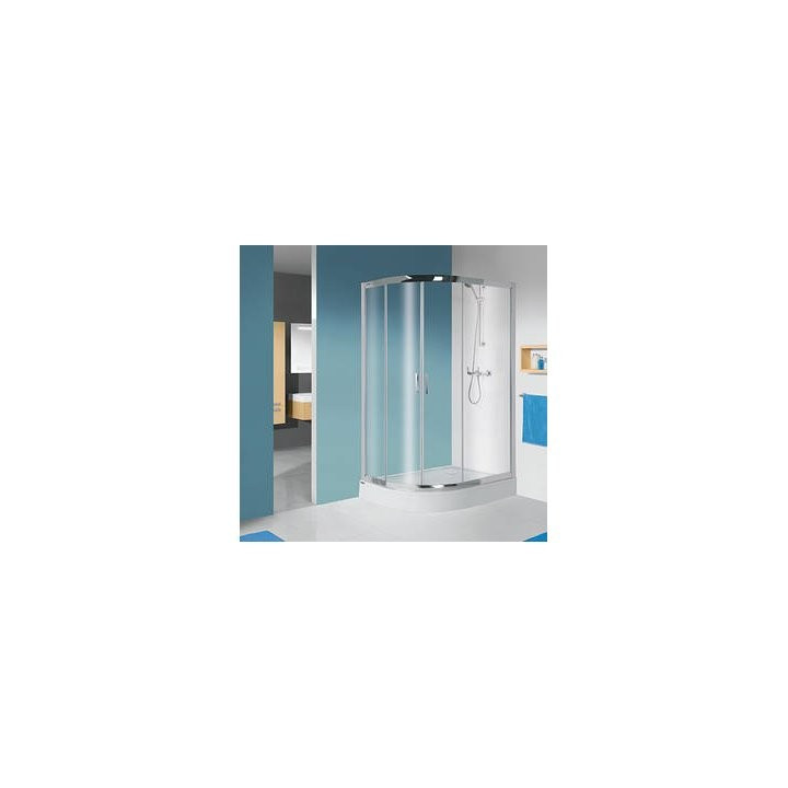 Sprchový kout asymetrické Sanplast TX  80x100 cm s vaničkou akrylowym kpl-P-KP4/TX5b-80x100 pravá stříbrný profil lesklý, sklo t