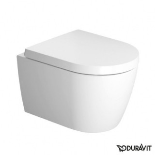 Mísa WC Duravit ME by Starck  podvěsná Compact Rimless 37x48 cm, s hlubokým splachováním, bílá s povrchem WonderGliss- sanitbuy.