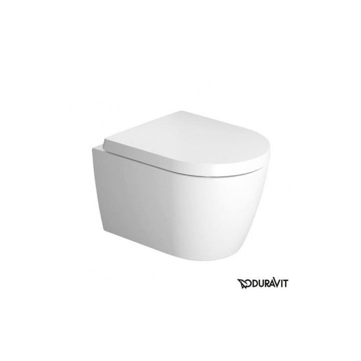 Mísa WC Duravit ME by Starck  podvěsná Compact Rimless 37x48 cm, s hlubokým splachováním, bílá s povrchem WonderGliss- sanitbuy.