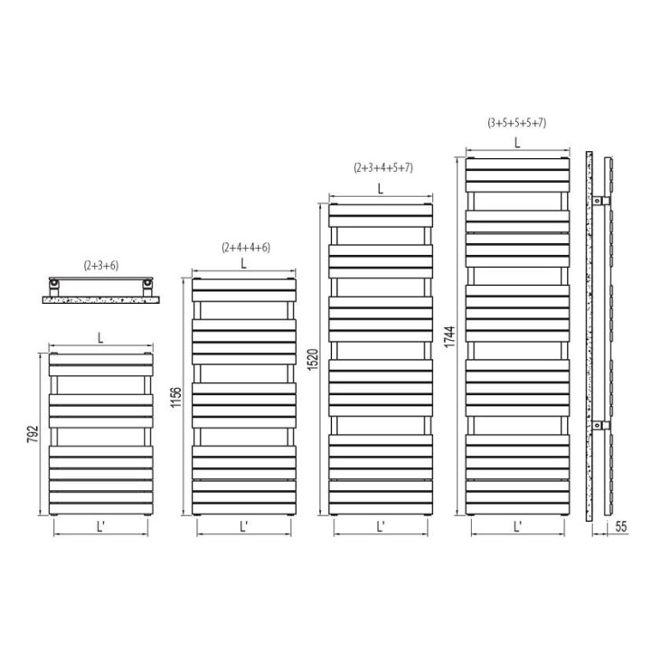 Radiátor Irsap Flauto 176,2x60,6 cm - bílý- sanitbuy.pl