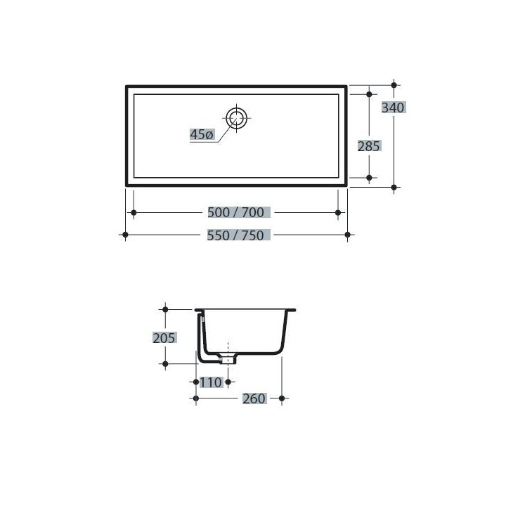 Umyvadlo pod desku Kerasan Lavabi D'Arredo 75x34x20,5 cm, bílá- sanitbuy.pl