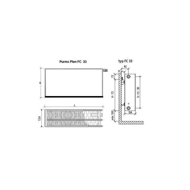 Radiátor Purmo Plan Compact wys. 60 x 60 cm typ 22- sanitbuy.pl