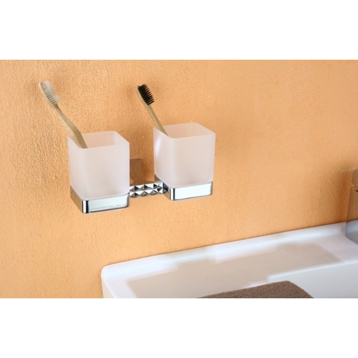 Madlo z dwoma szklankami Art Platino Panama chrom - sanitbuy.pl