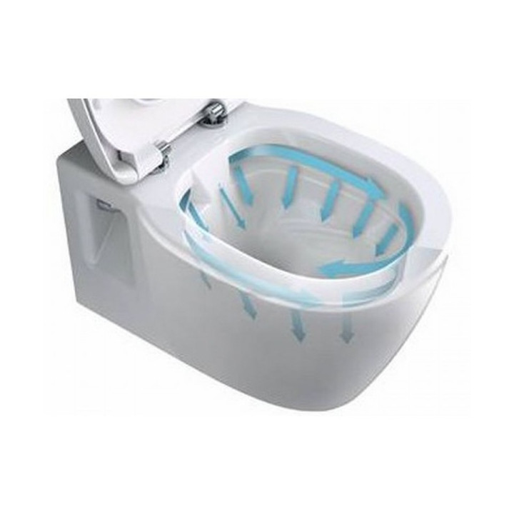 Závěsné wc WC Ideal Standard 36,5x54 cm Connect Rimles Aquablade bílá- sanitbuy.pl