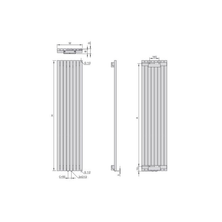 Radiátor Enix Memfis (MŚ) 42x180 cm - standardní barva- sanitbuy.pl