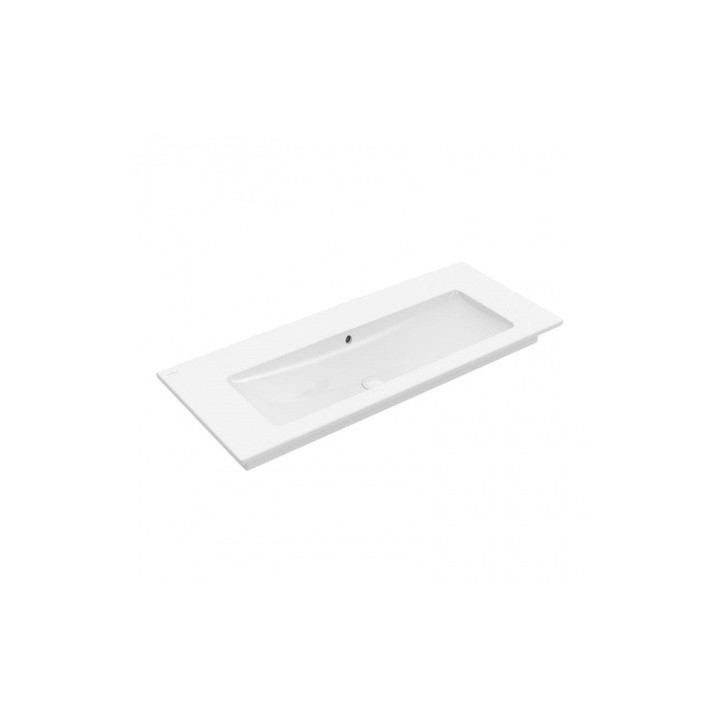 Umyvadlo nábytkové/závěsná Villeroy & Boch Venticello 120x50 cm z přepadem, s povrchem CeramicPlus, bílá Weiss Alpin - sanitbuy.