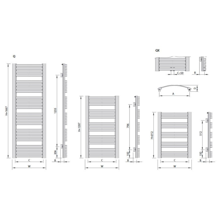 Radiátor Enix Quatro (Q) 59,5x81,2 cm - bílý matnáný- sanitbuy.pl