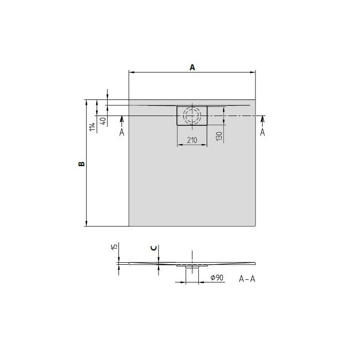 Čtvercová sprchová vanička Villeroy & Boch Architectura MetalRim 100x100x1,5 cm z akrylu, bílý Weiss Alpin - sanitbuy.pl