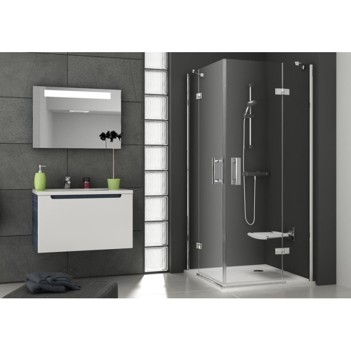 Sprchový kout obdélníková Ravak SmartLine SMSRV4 80x80x190 cm s povrchem AntiCalc, profile chrom sklo čiré - sanitbuy.pl