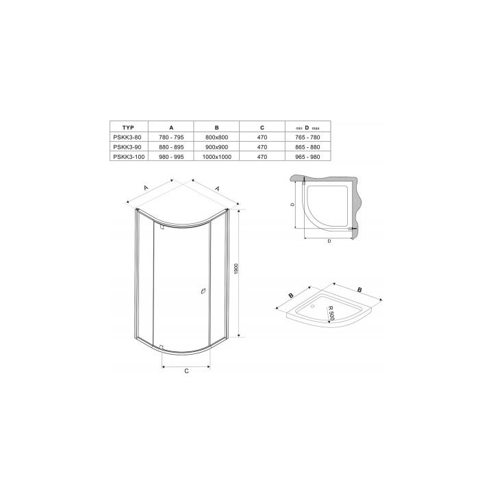 Sprchový kout Ravak Matrix MSRV4-90/90 rohová czteroelementowa satén + transparent - sanitbuy.pl