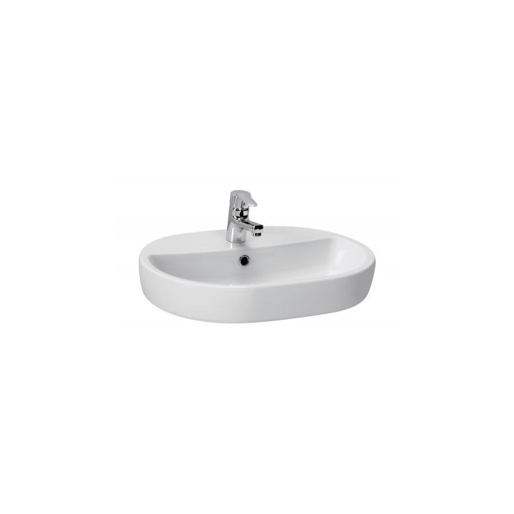 Umyvadlo 60 cm na desku Cersanit Caspia Oval bílá - sanitbuy.pl