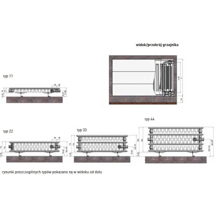 Radiátor Termoteknik Design Flat Přední plocha typ 22, 60x40 cm - bílý- sanitbuy.pl
