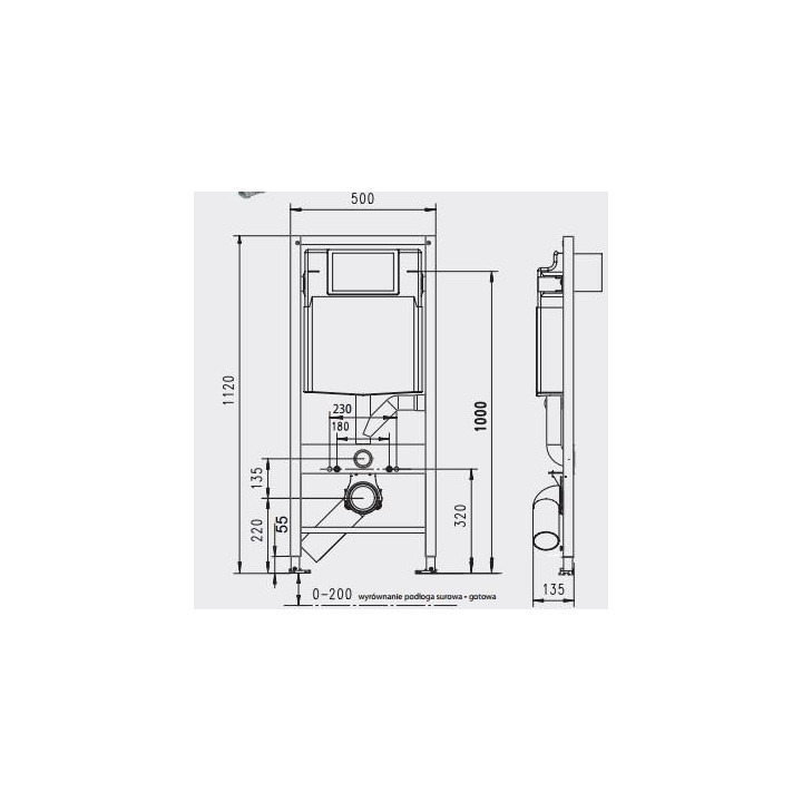 Rám Wc JomoTech SLK plus WERIT Jomo 50 cm- sanitbuy.pl