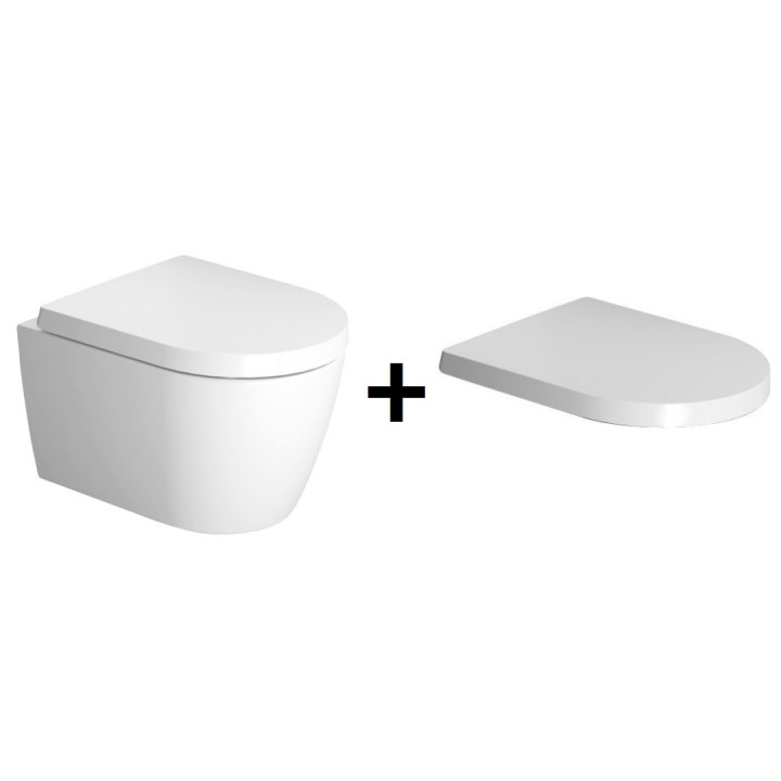Duravit ME by Starck Souprava WC závěsný Compact Duravit Rimless barva bílý- sanitbuy.pl