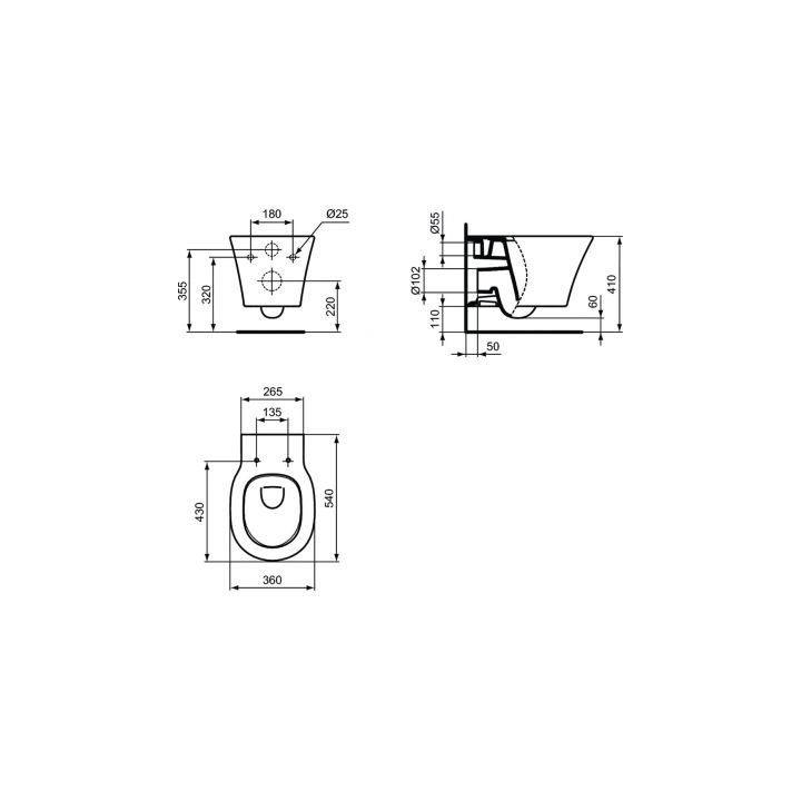 Mísa WC závěsná Ideal Standard Connect Air bílá- sanitbuy.pl