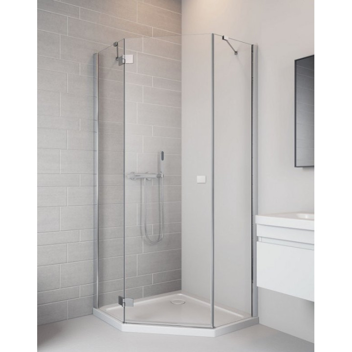 Sprchový kout 80x80cm Radaway Essenza New PTJ pětiúhelníkový, levá sklo čiré - sanitbuy.pl
