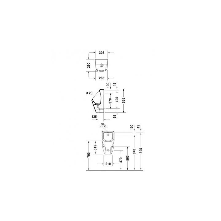 Pisoár Duravit D-Code 30,5x29,5 cm bílý- sanitbuy.pl