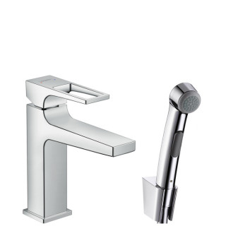 Umyvadlová baterie Hansgrohe Metropol z główką bidette a hadicí 1,6m, madlo loop, chrom- sanitbuy.pl