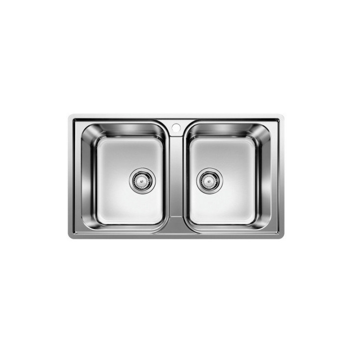 Dřez ocelový 2-komorowy Blanco Lemis 8 S-IF 116x50 cm z ociekaczem, leštěná ocel - sanitbuy.pl