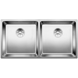 Dřez ocelový dwukomorowy Blanco Andano 400/400-U 86,5x44 cm podvěsný bez automatické zátky, ocelový - sanitbuy.pl