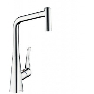 Dřezová baterie Hansgrohe Metris 220 s výsuvnou sprchou DN15, chrom- sanitbuy.pl