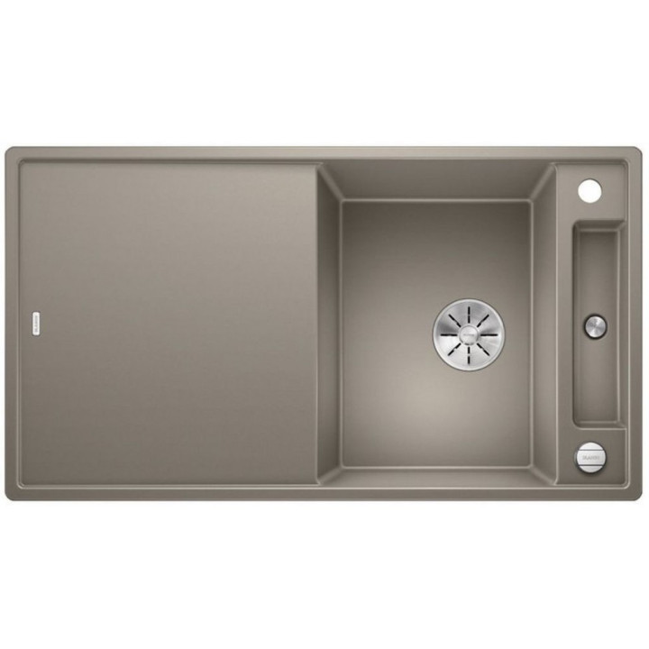 Zlew konglomeratowy + sedátko dřevěná AXIA III 5 S Blanco Silgranit InFino 470x915 mm tartufo- sanitbuy.pl