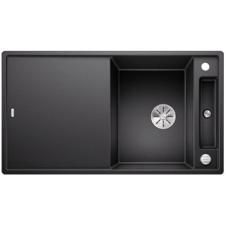 Zlew konglomeratowy + sedátko dřevěná AXIA III 5 S Blanco Silgranit InFino 470x915 mm kávový- sanitbuy.pl