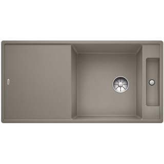 Zlew konglomeratowy + sedátko skleněné AXIA III XL 6 S Blanco Silgranit pravá komora 1000x470mm šampaňské- sanitbuy.pl