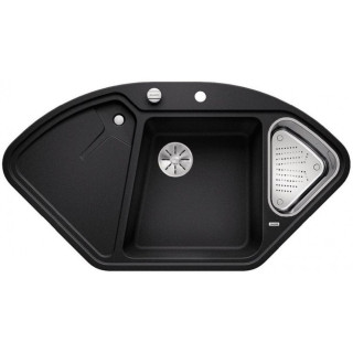 Zlew konglomeratowy + sedátko skleněné AXIA III XL 6 S Blanco Silgranit pravá komora 1000x470mm kávový- sanitbuy.pl