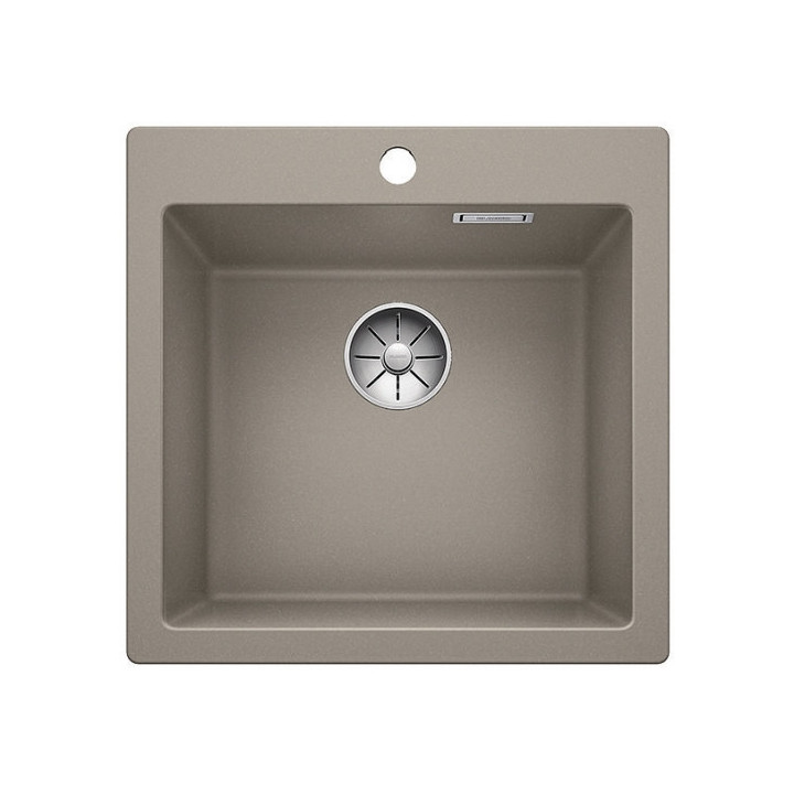 Zlew konglomeratowy Pleon 5 Blanco Silgranit 515x510 mm zátka InFino z sitkiem, šampaňské- sanitbuy.pl