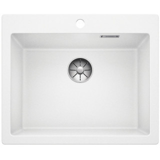 Zlew konglomeratowy Pleon 6 Blanco Silgranit 615x510 mm zátka InFino z sitkiem, perłowoszary- sanitbuy.pl