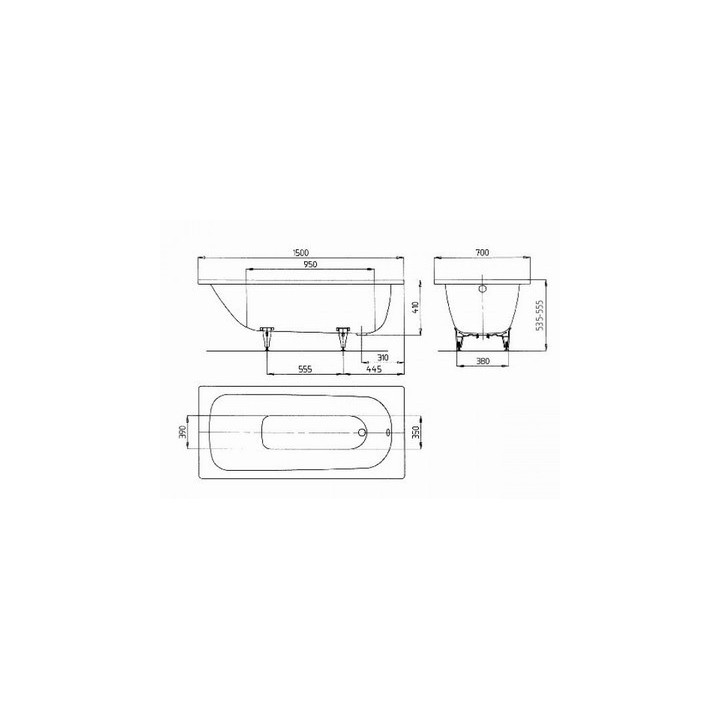 Kaldewei Saniform Plus vana obdélníková 150x70 cm model 361-1 bílá - sanitbuy.pl