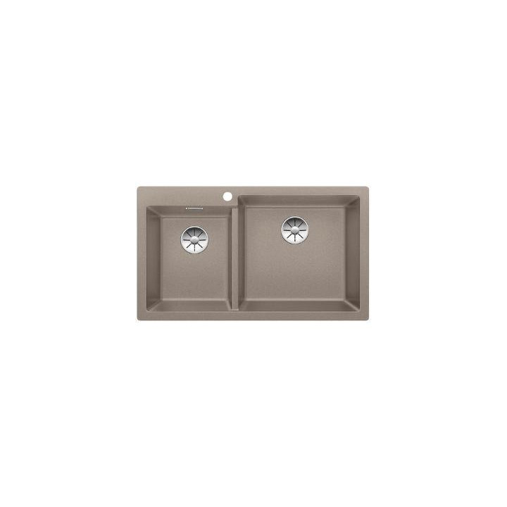 Blanco Pleon 9 Dřez granitowy Silgranit PuraDur dwukomorowy 86x50 cm bez automatické zátky, šampaňské- sanitbuy.pl