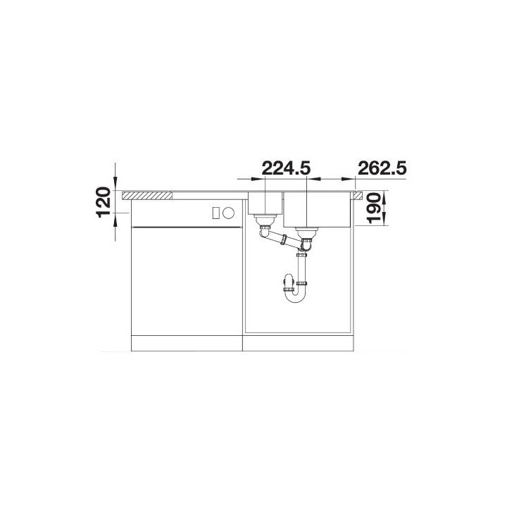 Dřez Blanco Legra 6S Compact, wpuszczany w blat, z ociekaczem, antracit- sanitbuy.pl