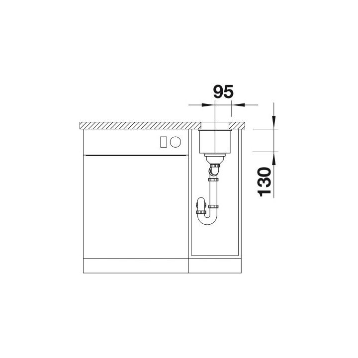 Dřez Blanco Subline 160-U Siligranit PuraDur 19x40cm bez automatické zátky, antracit- sanitbuy.pl