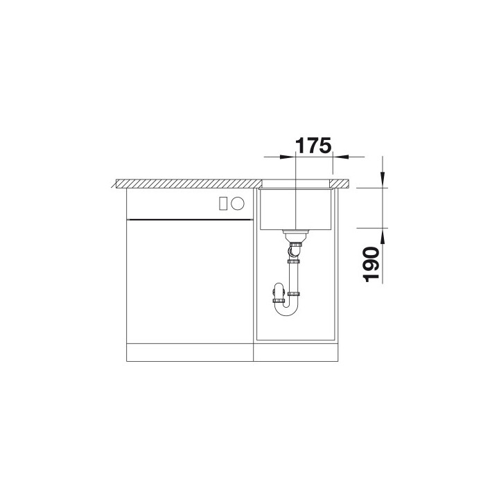 Zlew podblatowy Blanco Siligranit InFino 19x40cm bez automatické zátky, šampaňské- sanitbuy.pl