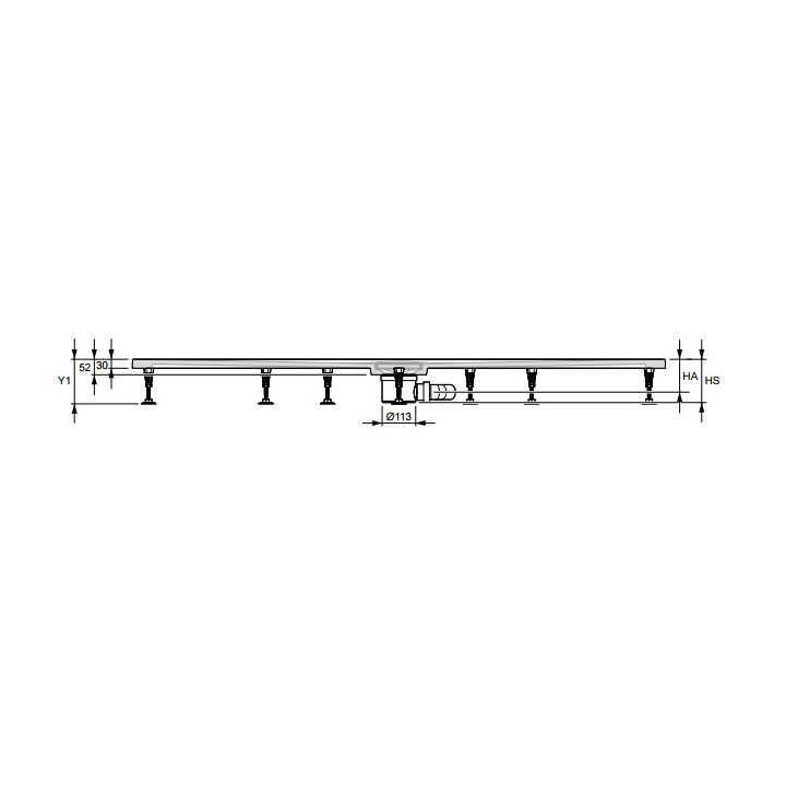 Nohy do sprchové vaničky Huppe EasyFlat 90x90cm (5 sztuk)