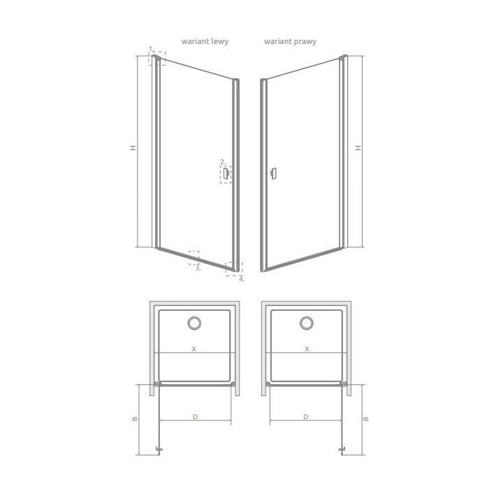 Sprchový kout Radaway Modo X I 120, przejrzysta, 1180x2000mm