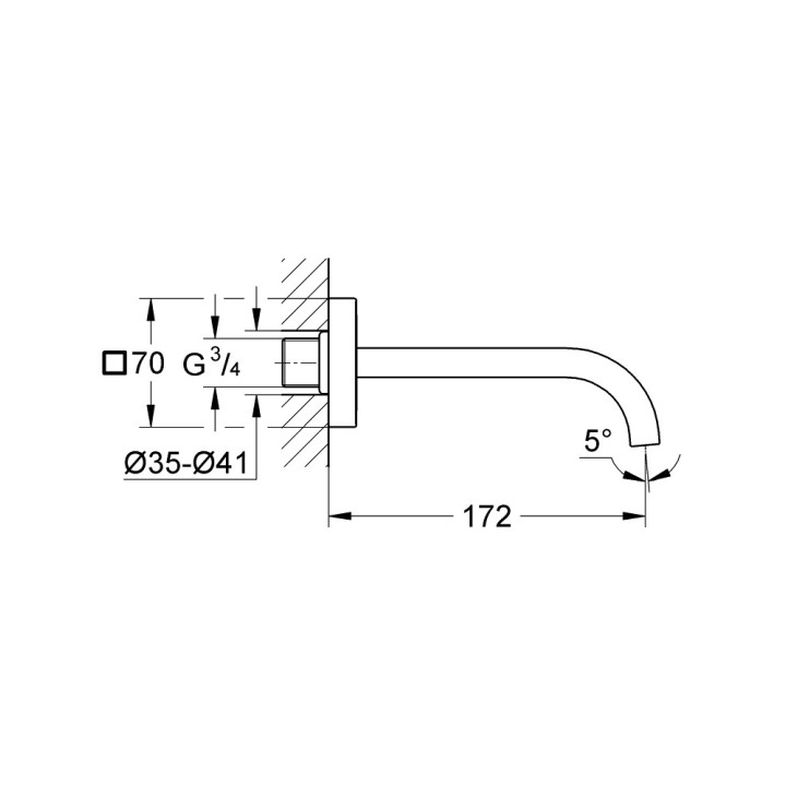 Výtokové rameno vanová Grohe Allure, 172mm, chrom
